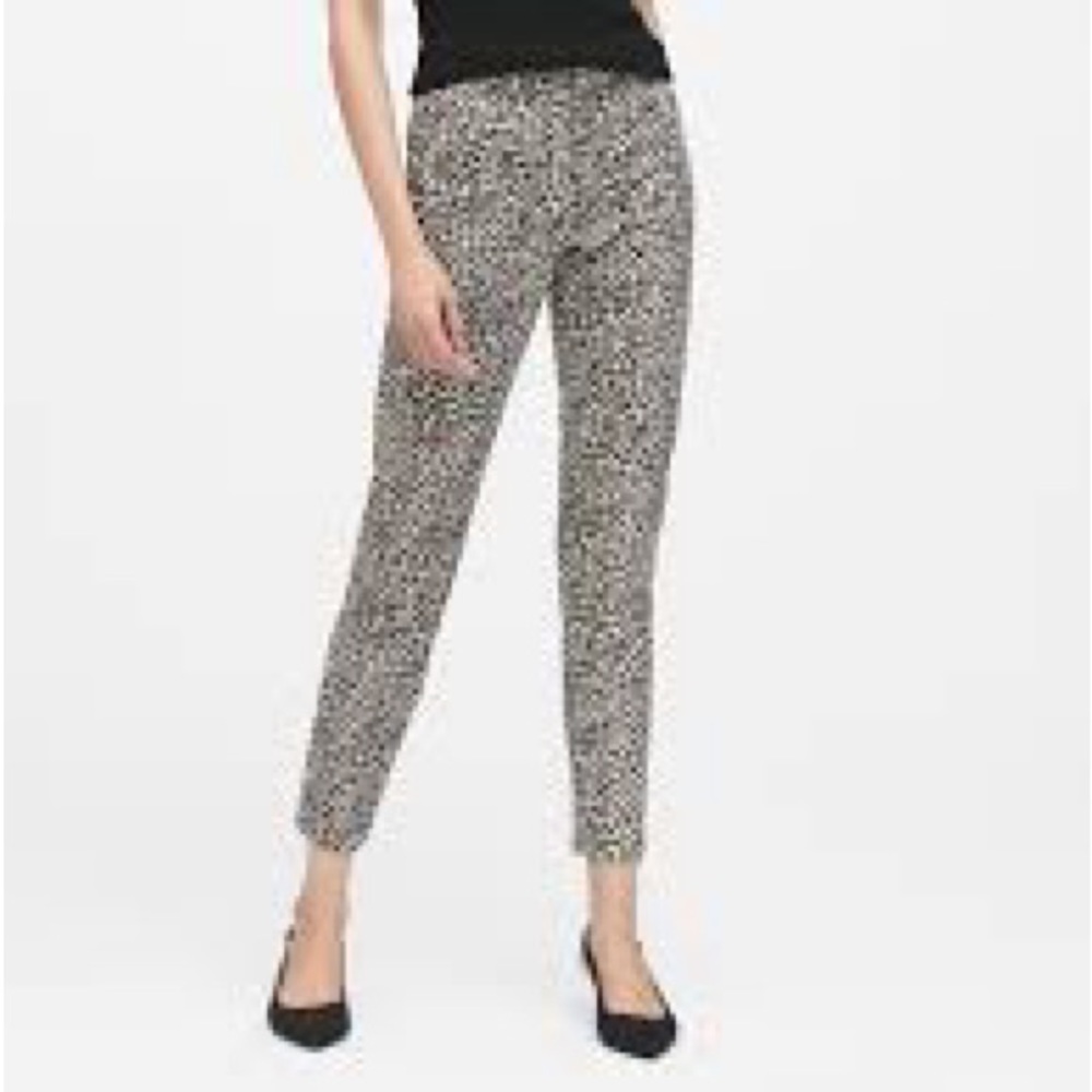 Banana Republic Modern Sloan Skinny-Fit Metallic Leopard Pant, Size 0. Worn once